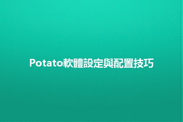 🌟 Potato軟體設定與配置技巧