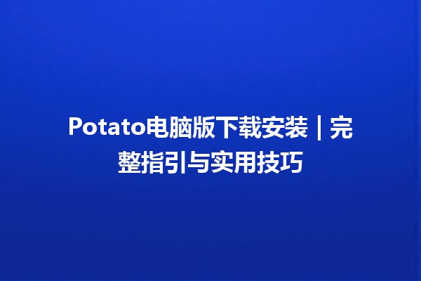 Potato电脑版下载安装🖥️ | 完整指引与实用技巧