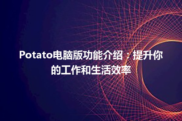 Potato电脑版功能介绍🖥️🍟：提升你的工作和生活效率