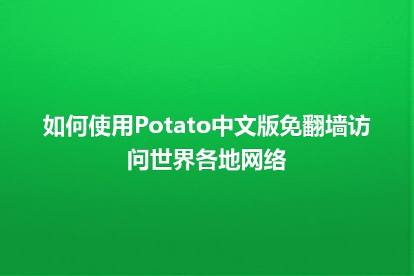 如何使用Potato中文版⚡️免翻墙访问世界各地网络