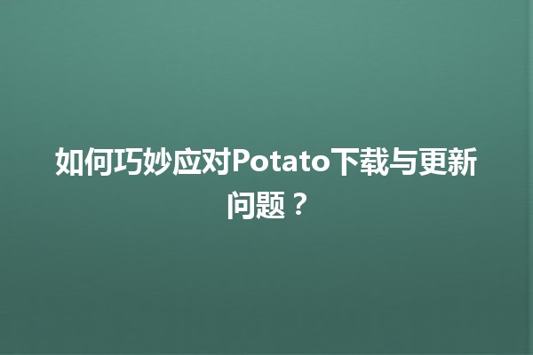 🎮 如何巧妙应对Potato下载与更新问题？✨