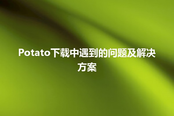 🥔 Potato下载中遇到的问题及解决方案