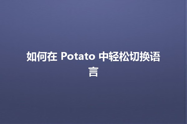 🍟 如何在 Potato 中轻松切换语言 🌍