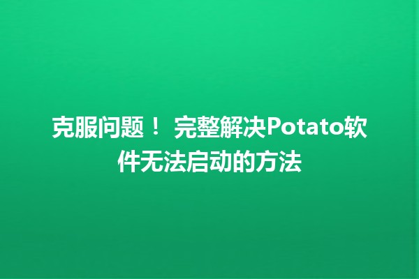 克服问题！🚀 完整解决Potato软件无法启动的方法