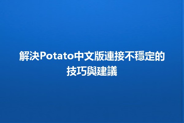 🍟 解決Potato中文版連接不穩定的技巧與建議