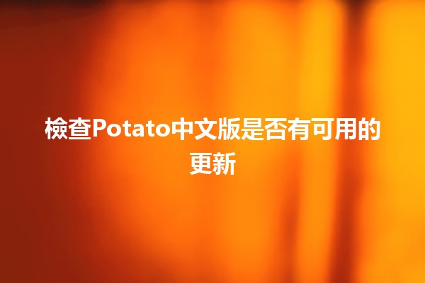 檢查Potato中文版是否有可用的更新🆕✨