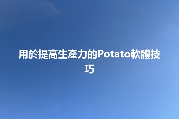 用於提高生產力的Potato軟體技巧 🥔✨