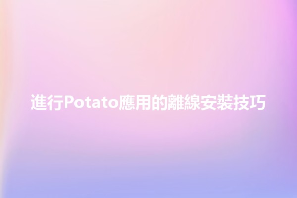 進行Potato應用的離線安裝技巧🛠️