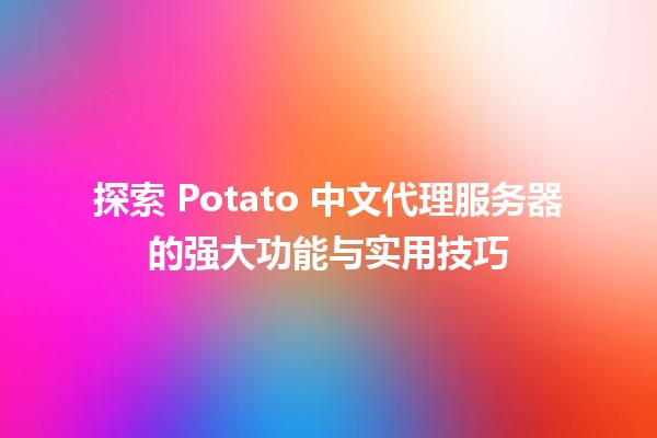 🍟 探索 Potato 中文代理服务器的强大功能与实用技巧 🚀