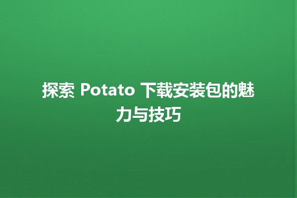 探索🎉 Potato 下载安装包的魅力与技巧