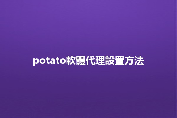 potato軟體代理設置方法 🥔🔧