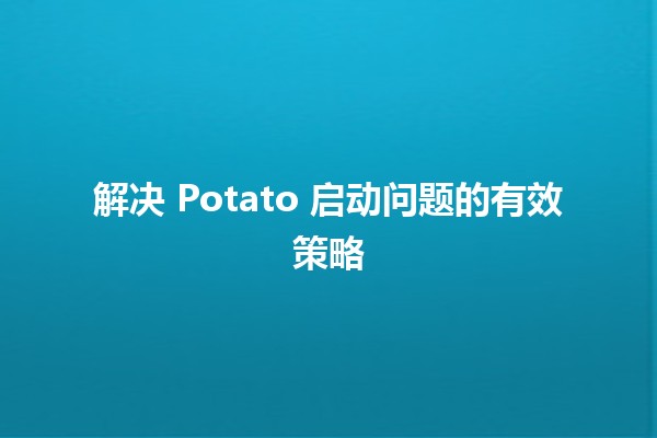 解决 Potato 启动问题的有效策略 🚀🥔