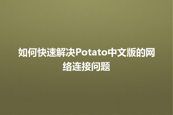 如何快速解决Potato中文版的网络连接问题💻🌐