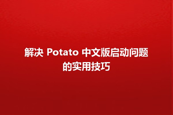 🚀 解决 Potato 中文版启动问题的实用技巧