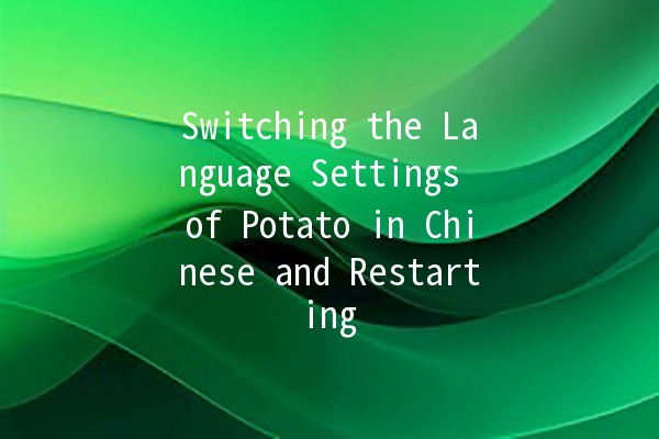 Switching the Language Settings of Potato in Chinese and Restarting 🥔🌐