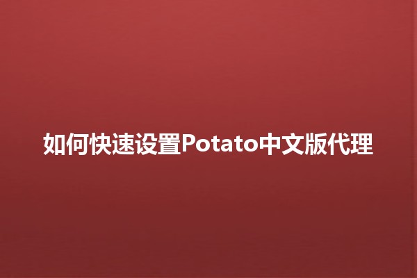 如何快速设置Potato中文版代理🖥️🐾