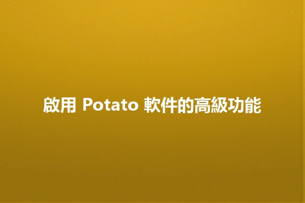 啟用 Potato 軟件的高級功能 🚀💡