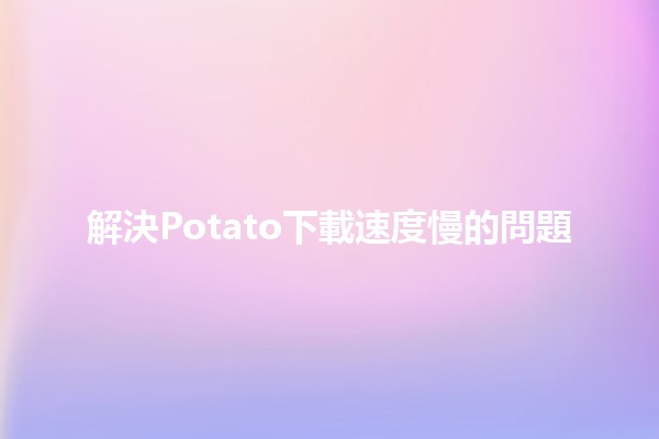 解決Potato下載速度慢的問題💻⚡️