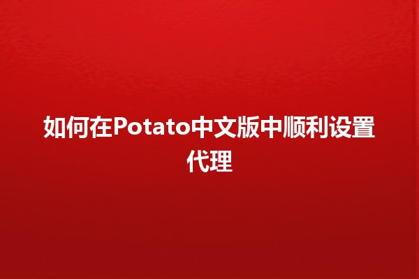 如何在Potato中文版中顺利设置代理 🌐💻