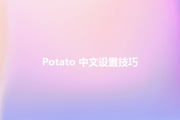 Potato 中文设置技巧 🥔✨