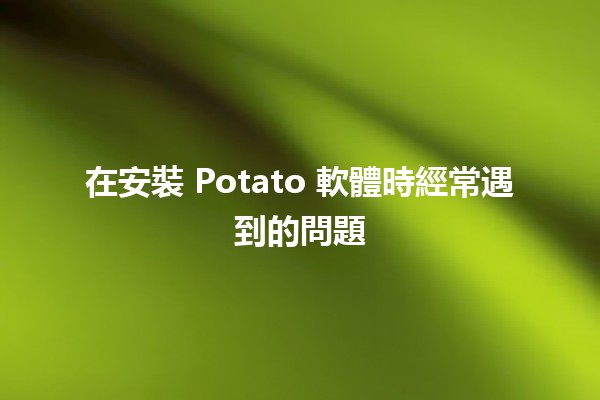 在安裝 Potato 軟體時經常遇到的問題 🤔💻