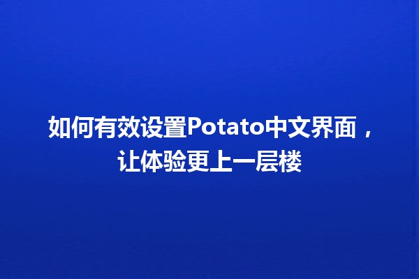 如何有效设置Potato中文界面，让体验更上一层楼 🌟