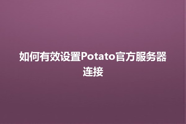 如何有效设置Potato官方服务器连接 🔗💻