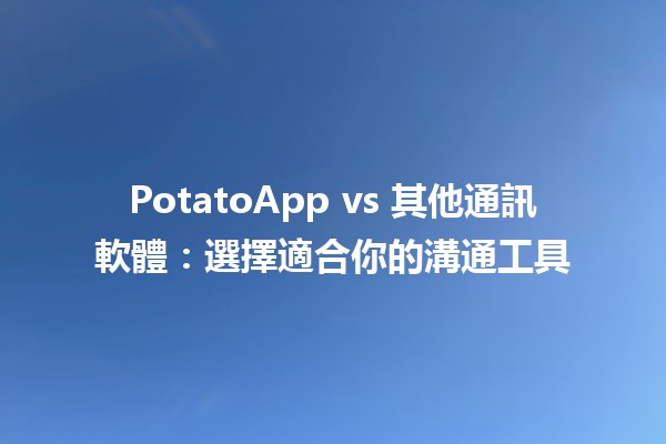 🥔 PotatoApp vs 其他通訊軟體：選擇適合你的溝通工具 🗨️