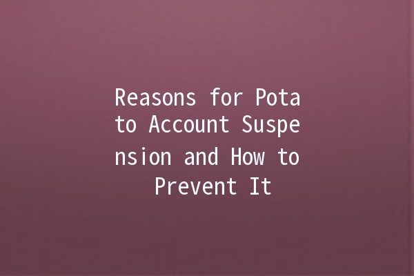 Reasons for Potato Account Suspension and How to Prevent It 🍟🚫