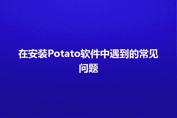 在安装Potato软件中遇到的常见问题 🚀