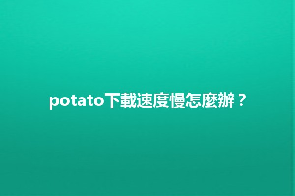 potato下載速度慢怎麼辦？🤔📉