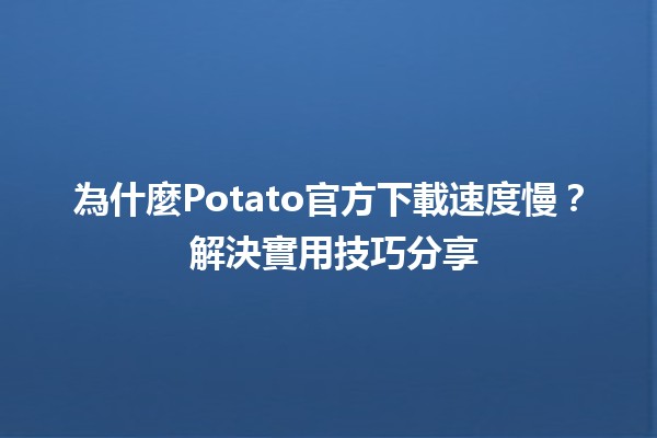 為什麼Potato官方下載速度慢？🧐 解決實用技巧分享