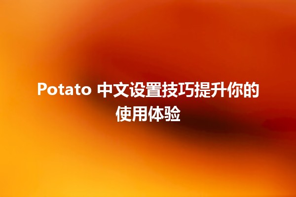 🍟 Potato 中文设置技巧提升你的使用体验 🚀