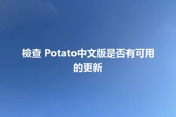 檢查 Potato中文版是否有可用的更新 🥔🔄