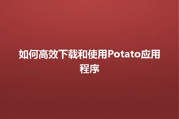 🥔 如何高效下载和使用Potato应用程序📲