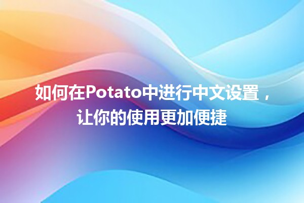 如何在Potato中进行中文设置，让你的使用更加便捷🍟✨