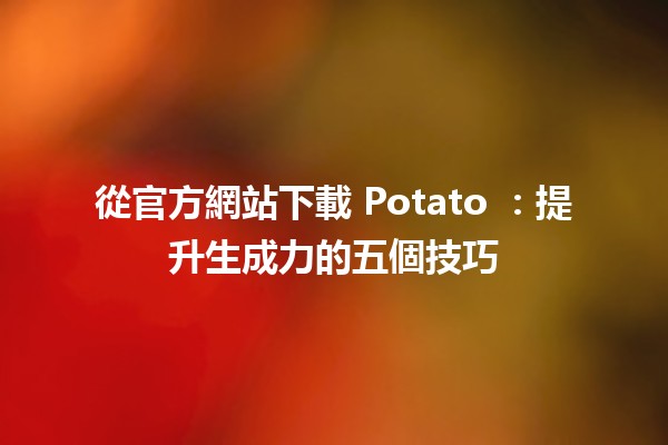 從官方網站下載 Potato 🍟：提升生成力的五個技巧