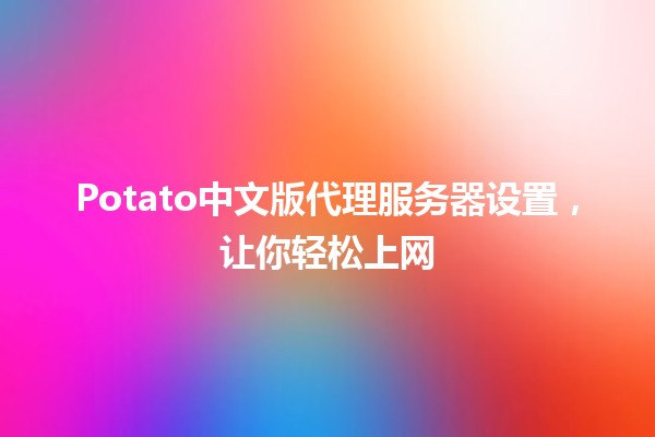 Potato中文版代理服务器设置，让你轻松上网✈️🌐