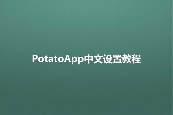 PotatoApp中文设置教程💻🍟