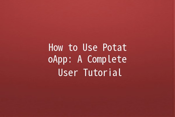 How to Use PotatoApp: A Complete User Tutorial 🥔🚀