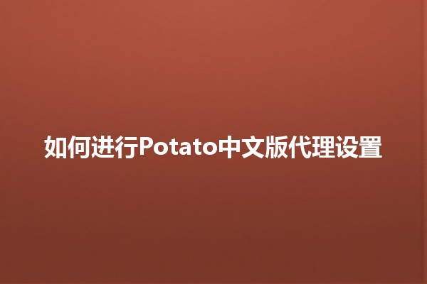 如何进行Potato中文版代理设置🖥️🌍