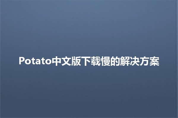 Potato中文版下载慢的解决方案 🥔💻