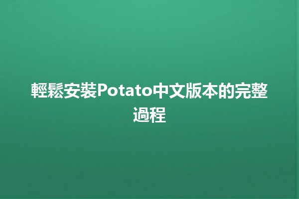 輕鬆安裝🎉Potato中文版本的完整過程