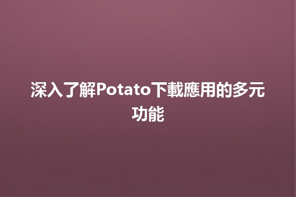 🔥 深入了解Potato下載應用的多元功能 🚀