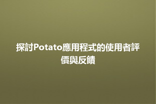 探討Potato應用程式的使用者評價與反饋📱🍟